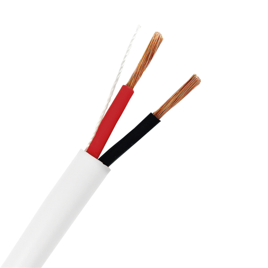 EP-1202/500 Bobina de 152 Metros / 12AWG 2 Conductores / Cable Profesional de ALTA FIDELIDAD 100% Cobre / Libre de Oxígeno / Interior / Color Blanco / Para Aplicaciones de Audio, Control de Acceso y Automatización