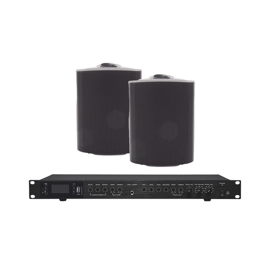 EP2060W/2WSB Amplificador de Audio con 2 Bocinas OL-5BK | 2 x 60W | Baja Impedancia 4 - 8? | Reproductor Bluetooth, USB, SD | Efectos Integrados Delay, Echo, Repeat