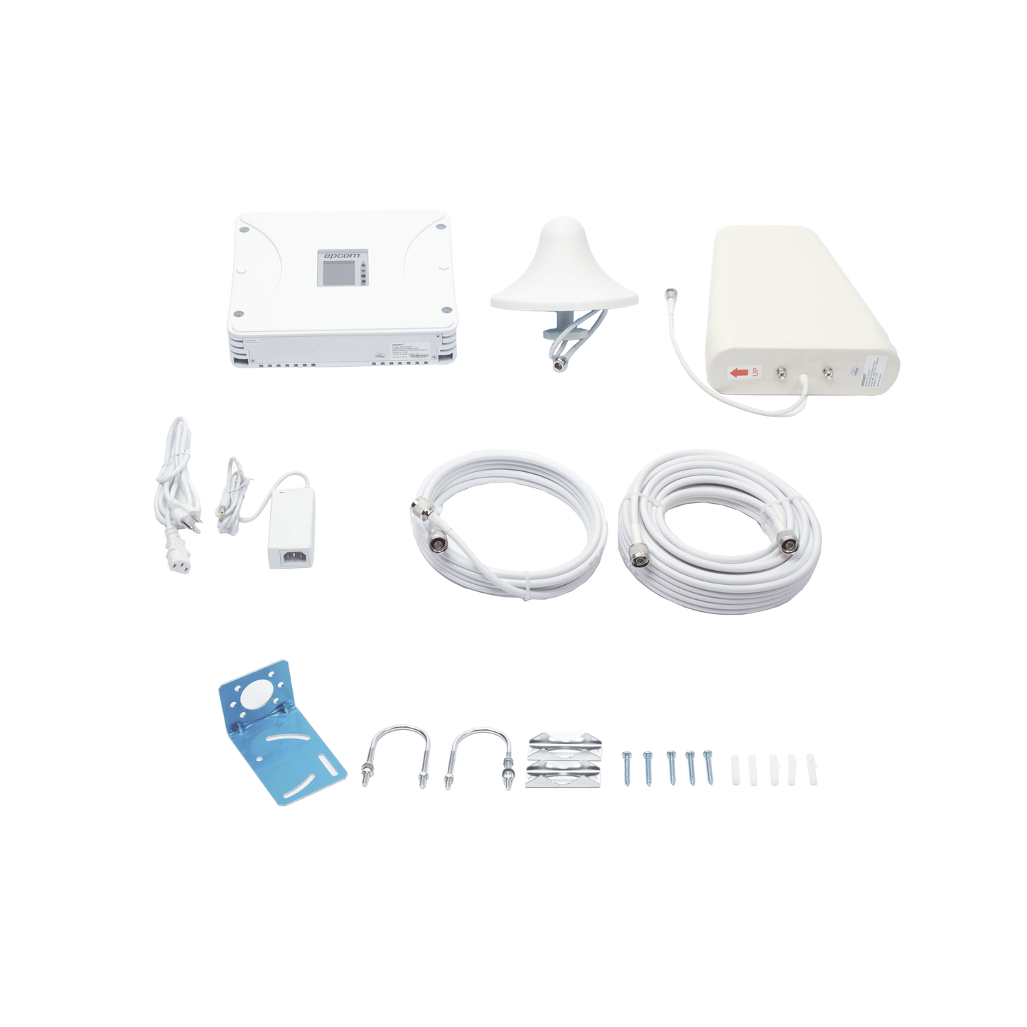 EP20M-5B-FK - Kit Amplificador de Señal Celular 2G, 3G, 4G y 5G / Mejora llamadas convencionales y VoLTE / Amplifica señal de TELCEL, AT&T, MOVISTAR, BAIT,DiRi y más / Cubre hasta 300 m² con una antena y hasta 900 m² con 3 antenas.