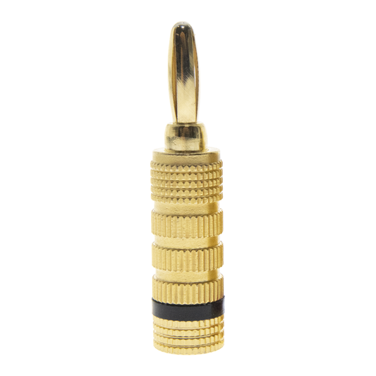 EP-BSCB - Conector Banana Tipo Tornillo para Bocinas | Instalaciones Profesionales de Audio | Chapado en Oro | Color Negro (1 Pieza)