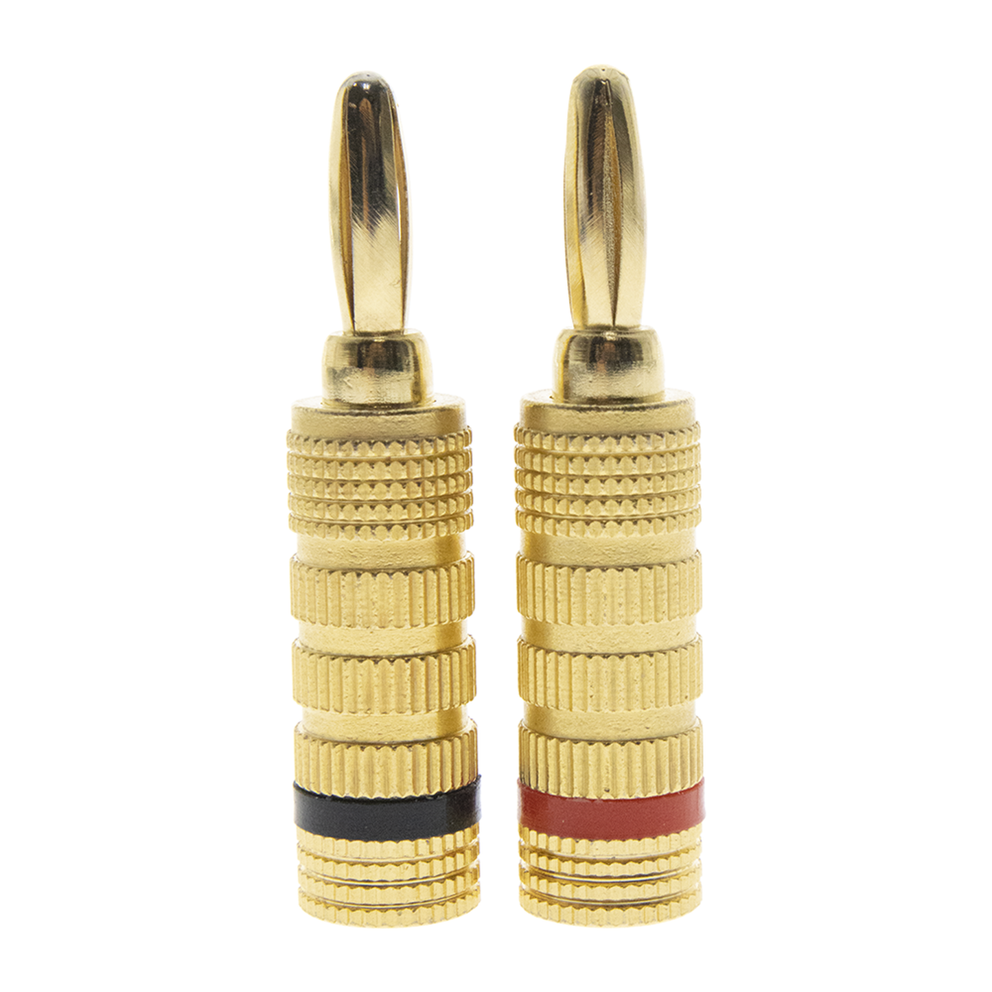 EP-BSC-KIT - Kit Conector Banana Tipo Tornillo para Bocinas | Instalaciones Profesionales de Audio | Chapado en Oro | Color Negro + Rojo (2 Piezas)