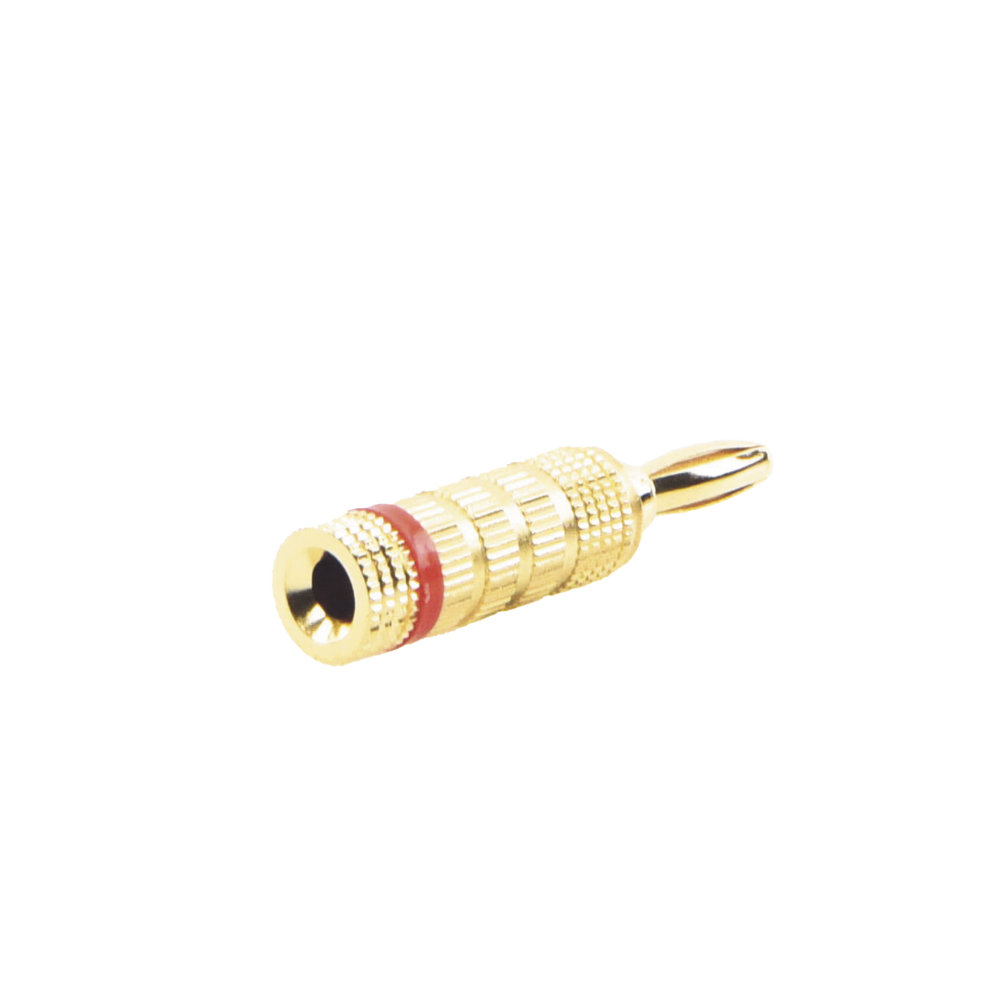 EP-BSCR - Conector Banana Tipo Tornillo para Bocinas | Instalaciones Profesionales de Audio | Chapado en Oro | Color Rojo (1 Pieza)
