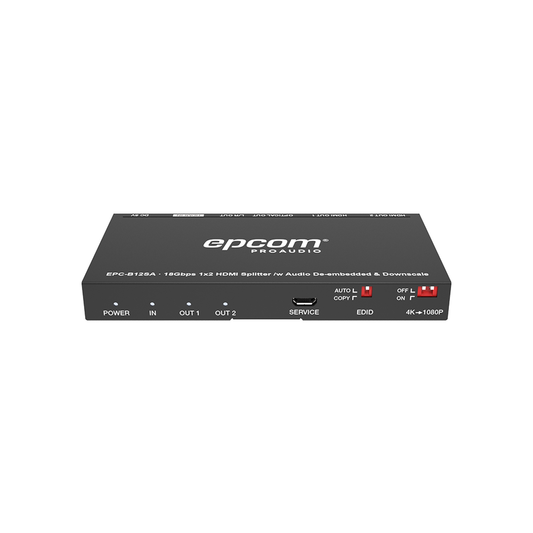 EPC-B12SA Splitter HDMI 1x2 | 4K@60Hz | Extractor de Audio | Down Scaler | HDR  4:4:4 | EDID | 18Gbps