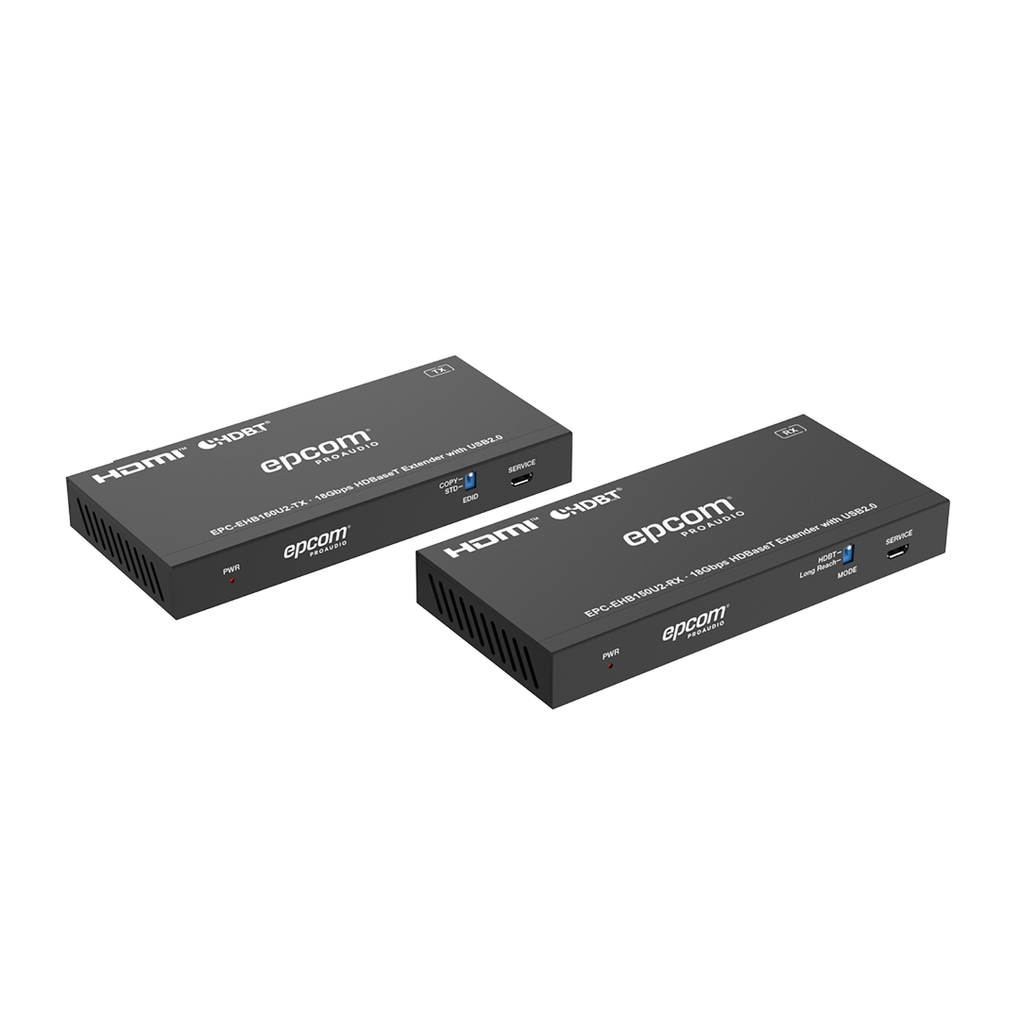 EPC-EHB150U2 - Kit Extensor HDMI con KVM |  4K@60Hz 4:4:4 | 150m en 1080 | 120m en 4K | HDBaseT | USB 2.0 | IR Bidireccional | POC | EDID