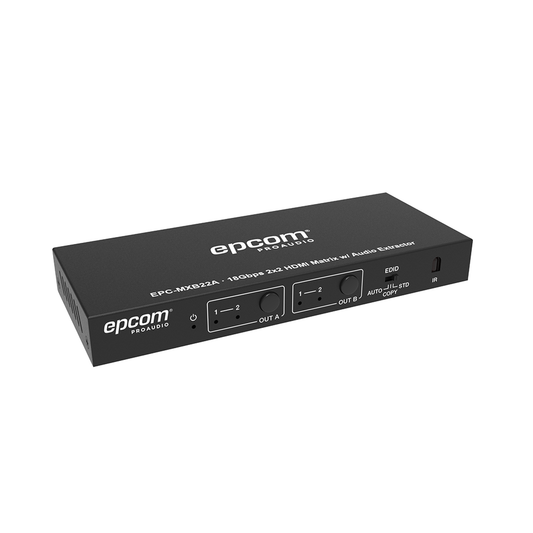 EPC-MXB22A Matricial HDMI | 2x2 | 4K2K@60Hz | HDR | YCbCr 4:4:4 | EDID Auto | Extractor de Audio | Salida de audio análoga y digitalizados | HDCP 2.2 | 18 Gbps