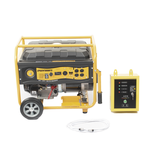 EPGEN7000ATS - Generador a Gasolina / Planta de Emergencia con Encendido Automático, 6.5KW, 220Vac 2 Fases, Jaula con Ruedas para Fácil Traslado