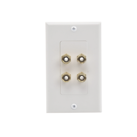 EP-WP2S - Placa de Pared | Postes de Unión Tipo Banana | Conexión para 2 Altavoces | Fácil Instalación | Conectores Chapados en Oro
