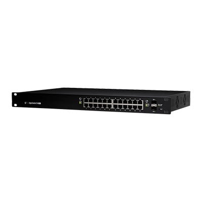 ES-24-250W Switch EdgeMAX administrable de 24 puertos Gigabit con PoE+/PoE Pasivo 24V + 2 Puertos SFP, 250 W