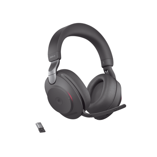 EVOLVE2-85-MS-BK-A - Jabra Evolve2 85, Auricular stereo versión MS con cancelación de ruido activa, dongle USB-A indicador de ocupado (Busylight)(28599-999-999)