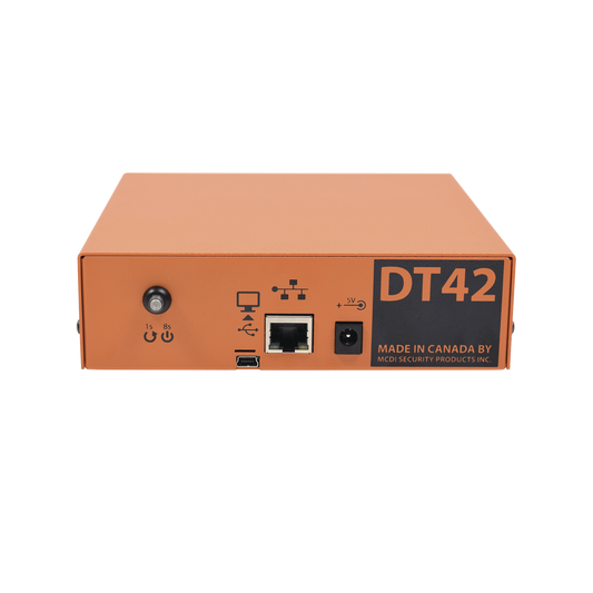 EXTRIUMDT42MV2 Receptora de alarmas IP Universal con 1 entrada de linea telefónica, para su central de monitoreo, recepción TCP/IP o GPRS, serie  M2M, paneles de alarma Hikvision, entre otros.