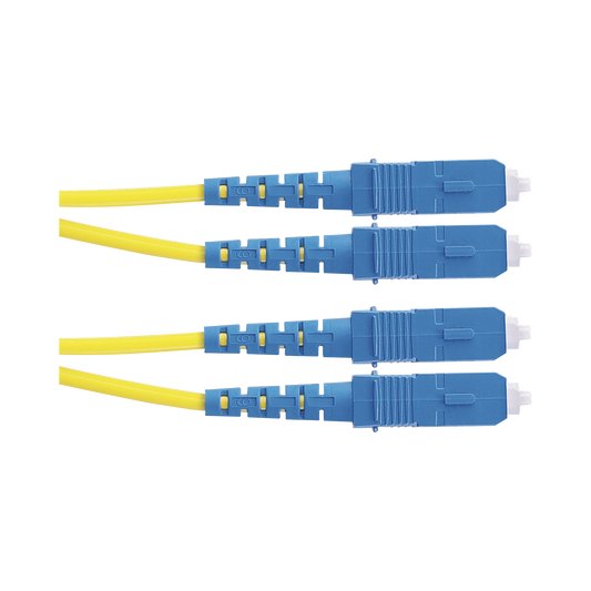 F923RSNSNSNM002 - Jumper de Fibra Optica Monomodo 9/125 OS2, SC-SC Duplex, OFNR (Riser), Color Amarillo, 2 Metros (6.56 Pies)