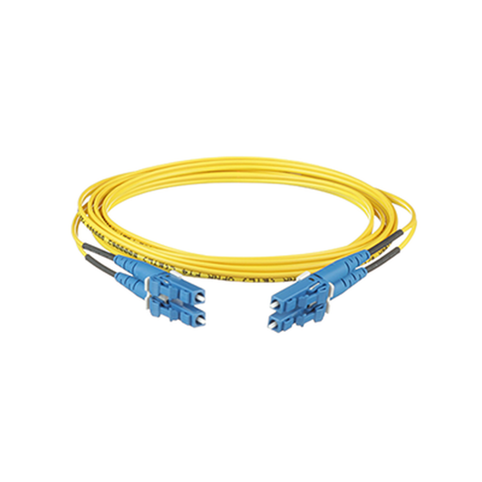 F92ERLNLNSNM001 - Jumper de Fibra Optica Monomodo 9/125 OS2, LC-LC Duplex, OFNR (Riser), Color Amarillo, 1 Metro (3.28 Pies)