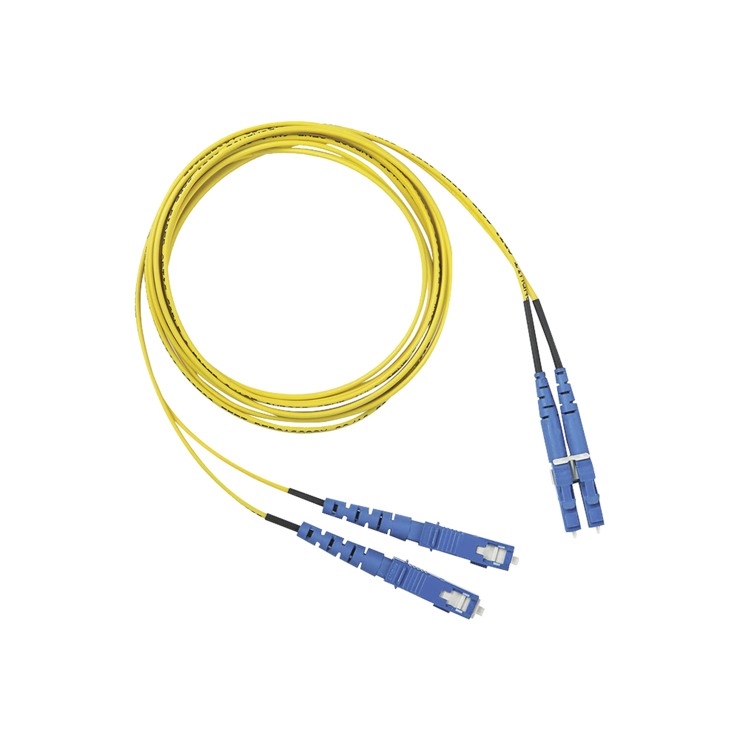F92ERLNSNSNM001 - Jumper de Fibra Optica Monomodo 9/125 OS2, LC-SC Duplex, OFNR (Riser), Color Amarillo, 1 Metro (3.28 Pies)