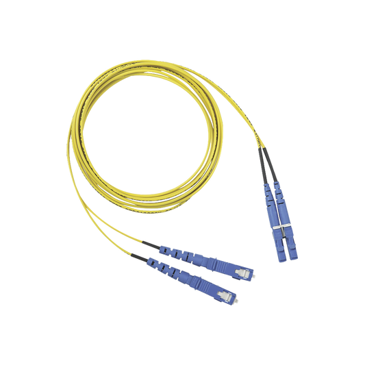 F92ERLNSNSNM002 - Jumper de Fibra Optica Monomodo 9/125 OS2, LC-SC Duplex, OFNR (Riser), Color Amarillo, 2 Metros (6.56 Pies)