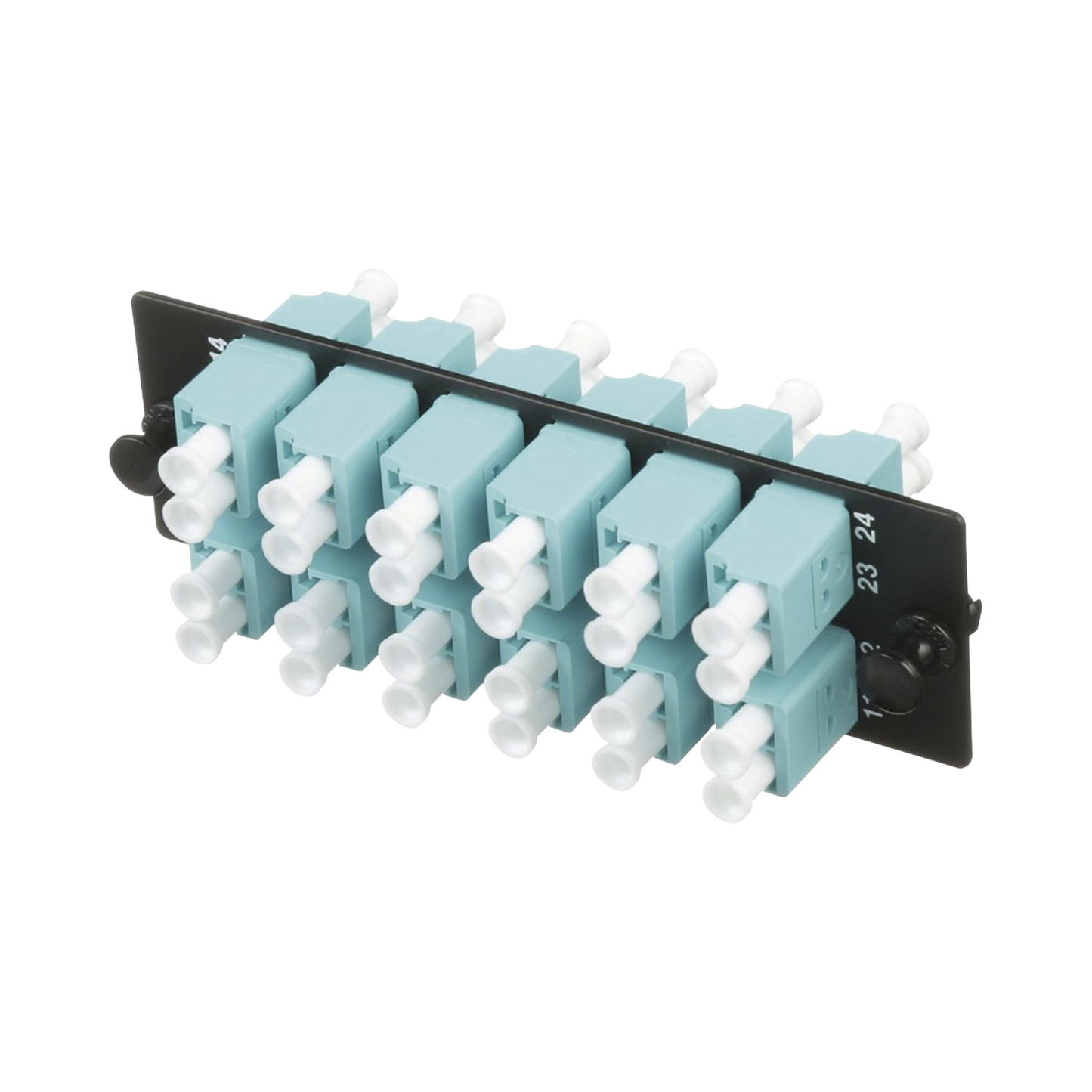 FAP12WAQDLCZ - Placa Acopladora de Fibra �ptica FAP, con 12 Conectores LC Duplex (24 Fibras), para Fibra Multimodo OM3/OM4, Color Aqua
