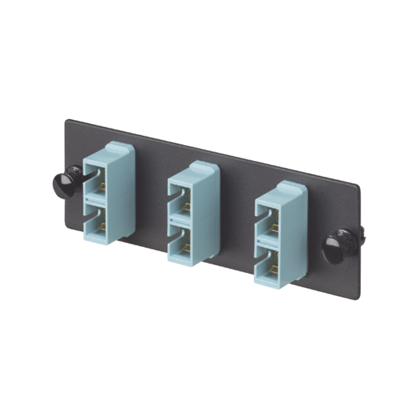 FAP3WAQDSCZ - Placa Acopladora de Fibra Optica FAP, Con 3 Conectores SC Duplex (6 Fibras), Para Fibra Multimodo OM3/OM4, Color Aqua