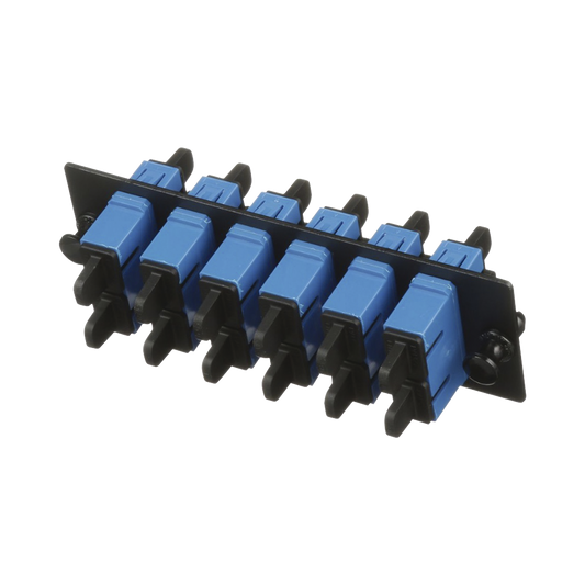 FAP6WBUDSCZ - Placa Acopladora de Fibra Optica FAP, Con 6 Conectores SC Duplex (12 Fibras), Para Fibra Monomodo OS1/OS2, Color Azul