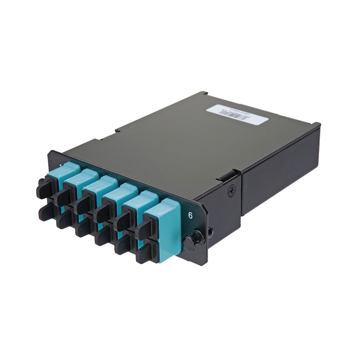 FCSZO-12-03P - Placa Acopladora de Fibra �ptica FAP, Con 12 Pigtails y 6 Conectores SC Duplex (12 Fibras), Para Fibra Multimodo OM3/OM4, Color Aqua