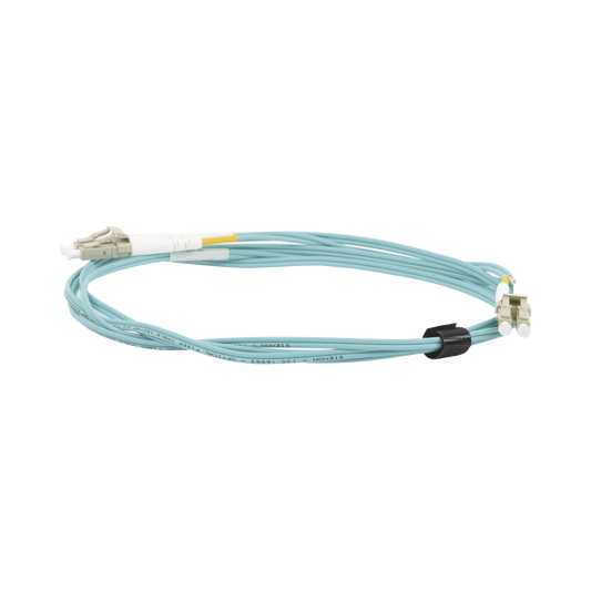 FJ2-LCLC5L-02AQ - Jumper de Fibra �ptica Multimodo 50/125 XGLO OM3, LC-LC Duplex, OFNR, Color Aqua, 2 Metros (6.56 Pies)