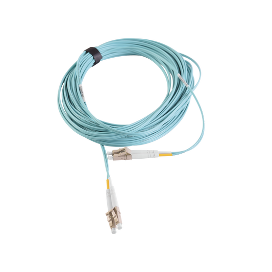 FJ2-LCLC5L-10AQ - Jumper de Fibra �ptica Multimodo 50/125 XGLO OM3, LC-LC Duplex, OFNR, Color Aqua, 10 Metros (32.81 Pies)