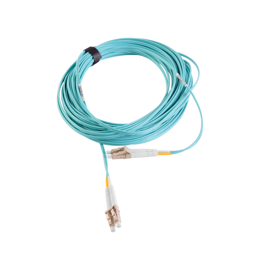 FJ2-LCLC5L-15AQ - Jumper de Fibra �ptica Multimodo 50/125 XGLO OM3, LC-LC Duplex, OFNR, Color Aqua, 15 Metros (49.21 Pies)