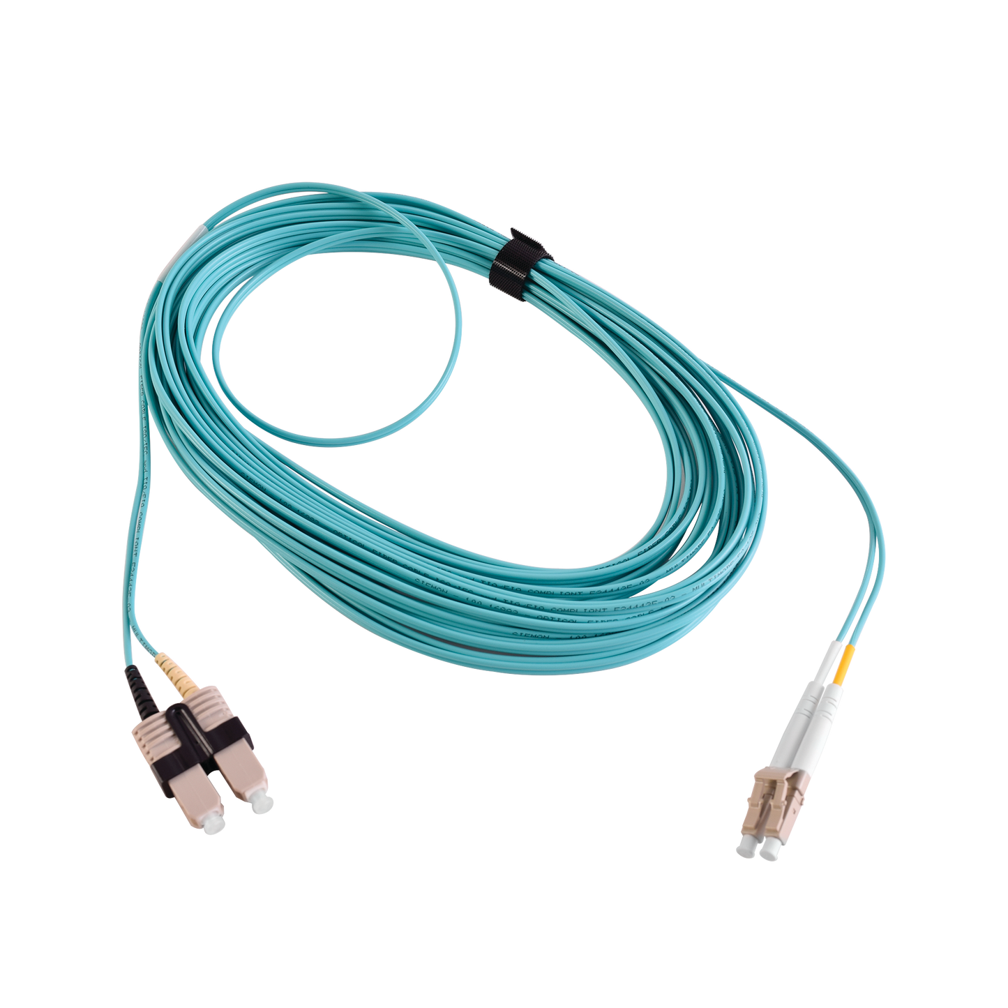 FJ2-LCSC5L-10AQ - Jumper de Fibra �ptica Multimodo 50/125 XGLO OM3, LC-SC Duplex, OFNR, Color Aqua, 10 Metros (32.81 Pies)