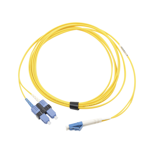 FJ2-LCUSCUL-10 - Jumper de Fibra �ptica Monomodo (OS2), XGLO, LC/UPC-SC/UPC Duplex, OFNR, Color Amarillo, 10 Metros (32.81 Pies)