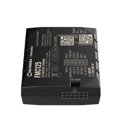 FMC125 - Avanzado Rastreador Vehicular (GPS) 4G LTE CAT 1 y 2G / Identificación de Conductores / Bloqueo Remoto / Detección de Jammer / Sensores Bluetooth / Múltiples I/O / Doble Sim / RS485 / RS232 / DualCam