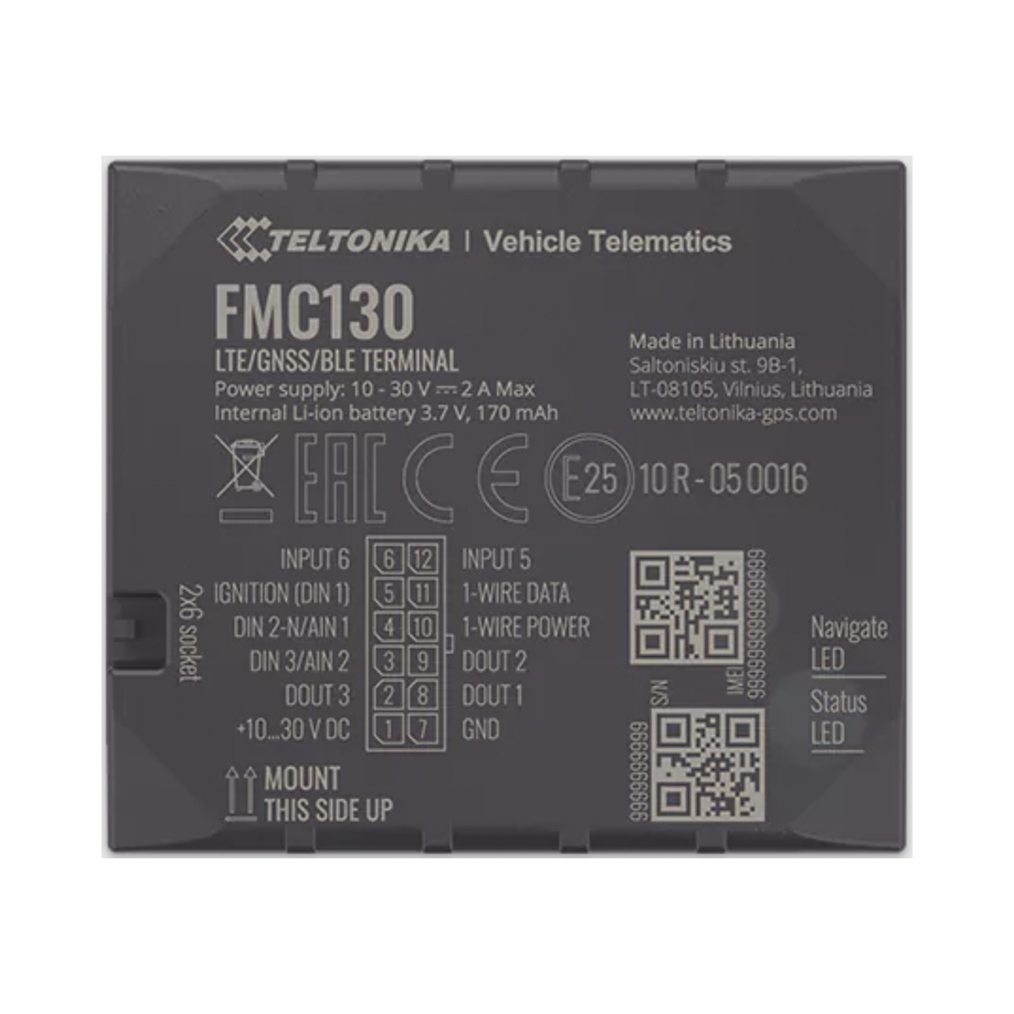 FMC130 - Profesional Rastreador Vehicular (GPS) 4G LTE CAT 1 y 2G / Identificación de Conductores / Bloqueo Remoto / Detección de Jammer / Sensores Bluetooth / Múltiples I/O