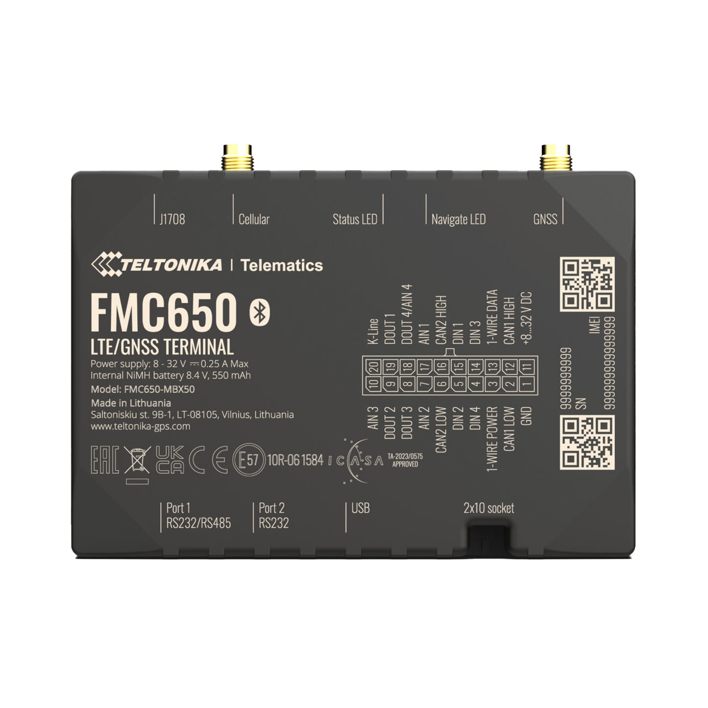 FMC650 - Profesional Rastreador Vehicular (GPS) 4G LTE Cat 1 Con Lectura Can / Bluetooth y Múltiples Entradas y Salidas Digitales