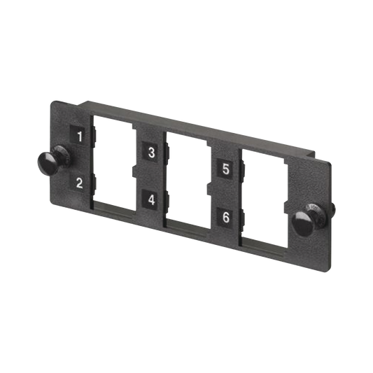 FMP6 - Placa Modular FAP de 6 Puertos Mini-Com, Acepta M�dulos de Fibra �ptica, Cobre o Audio y Video, Color Negro