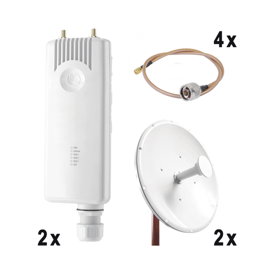 FORCE300-KIT34 Enlace completo Punto a Punto para servicios TriplePlay, incluye: 2 x FORCE300CSM, 2 x NP2GEN2 de (34 dBi), 4x Jumper