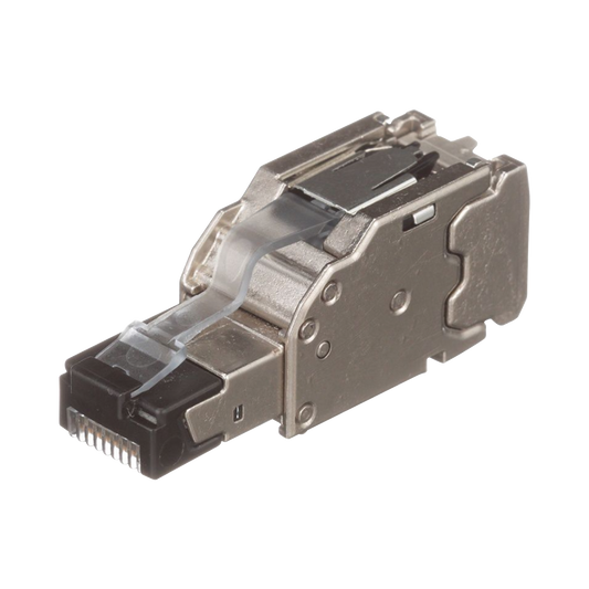 FPS6X88MTG Plug RJ45 Blindado, Instalación Recta, Terminación en Campo Certificable, Compatible con Cat5e, Cat6 y Cat6A, Color Plata