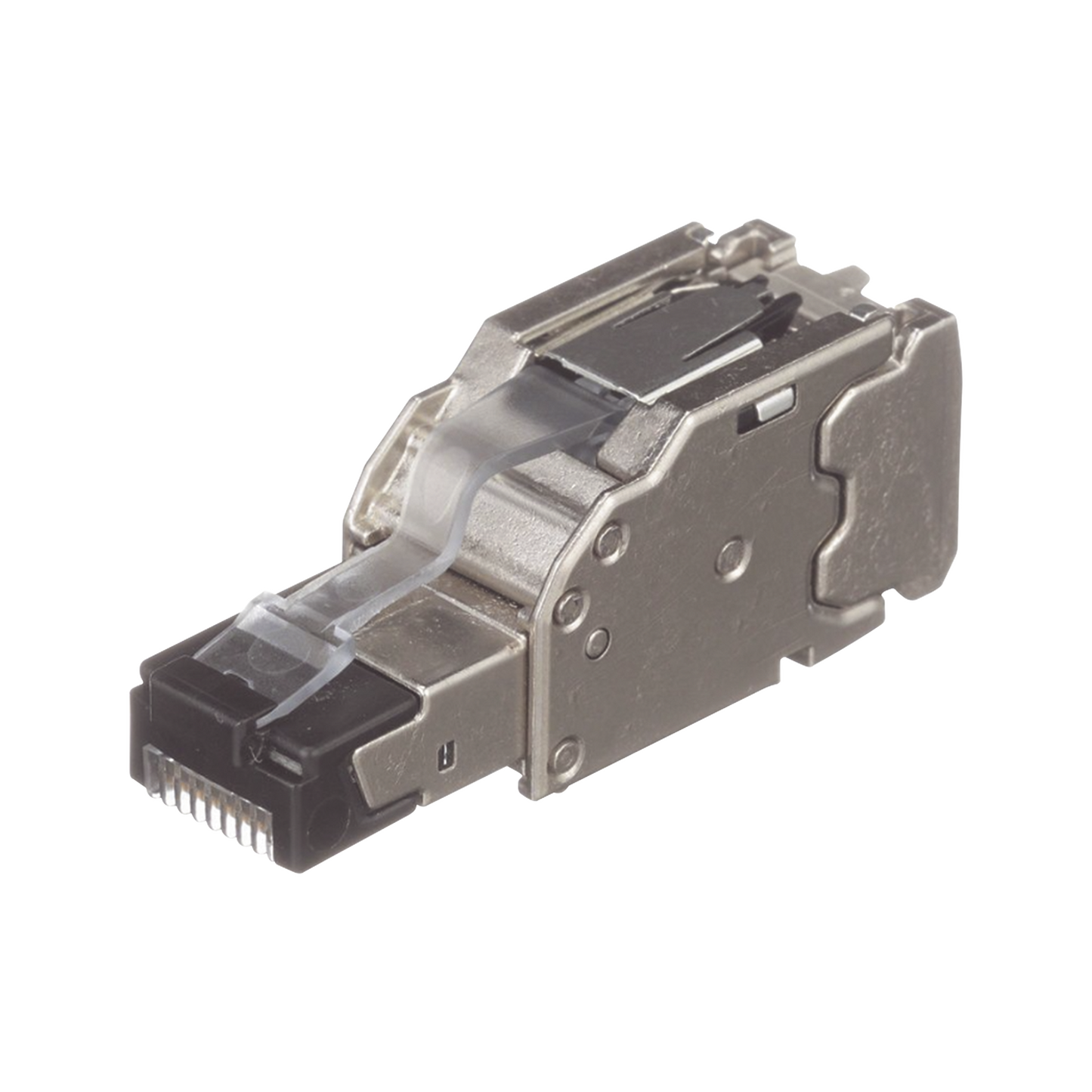 FPS6X88MTG-X - Plug RJ45 Blindado, Instalaci�n Recta, Terminaci�n en Campo Certificable, Compatible con Cat5e, Cat6 y Cat6A, Color Plata, Paquete de 10 Piezas