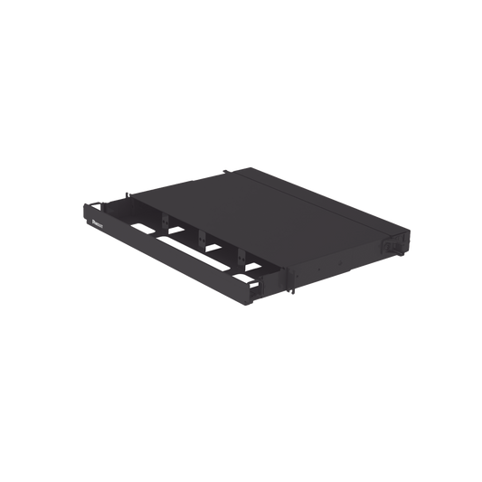 FRE1UBL - Panel de Distribuci�n de Fibra �ptica, Acepta 4 Placas FAP o FMP, Bandeja Deslizable, Hasta 96 Fibras, Color Negro, 1UR
