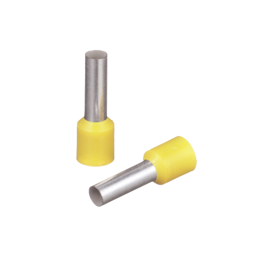 FSD82-12-C - Ferrúl de cobre DIN Amarillo para Cable 10 AWG con largo 12 mm.  Paquete de 100 Piezas