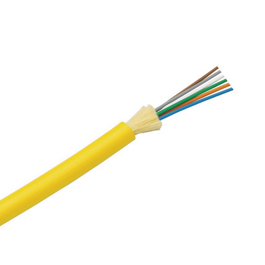 FSDR912Y Cable de Fibra Óptica de 12 hilos, Monomodo OS2 9/125, Interior, Tight Buffer 900um, No Conductiva (Dieléctrica), OFNR (Riser), Precio Por Metro