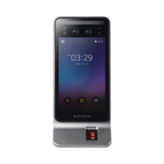 FSF2ODB Lector Multi-tecnologia con detector de cubrebocas- Reconocimiento Facial, Huella, Tarjeta Móvil y lector de RFID(125kHz EM & 13.56 Mhz MIFARE)  Compatible con BioStar2,  Uso para Control de Acceso y Asistencia
