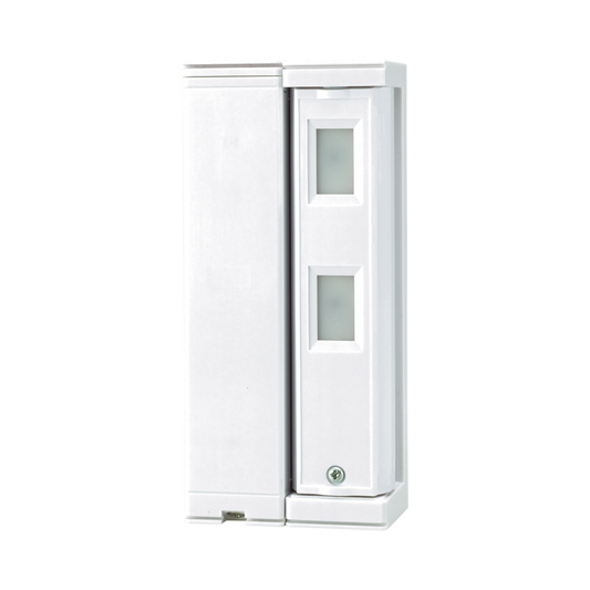 FTN-R Sensor de Movimiento / Tipo Cortina / Ajuste de detección 2m o 5m / 100% Exterior / Inalambrico (Alimentación)/Compatible con cualquier panel de alarma / Proteja fachadas, puertas, ventanas, balcones y mas!
