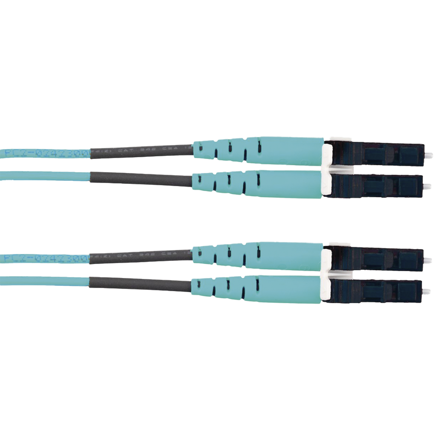 FX2ELLNLNSNM002 - Jumper de Fibra Optica Multimodo 50/125 OM3, LC-LC Duplex, LSZH (Cero Hal�genos), Color Aqua, 2 Metros (6.56 Pies)