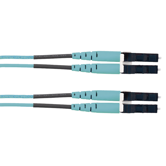 FX2ELLNLNSNM002 - Jumper de Fibra Optica Multimodo 50/125 OM3, LC-LC Duplex, LSZH (Cero Hal�genos), Color Aqua, 2 Metros (6.56 Pies)