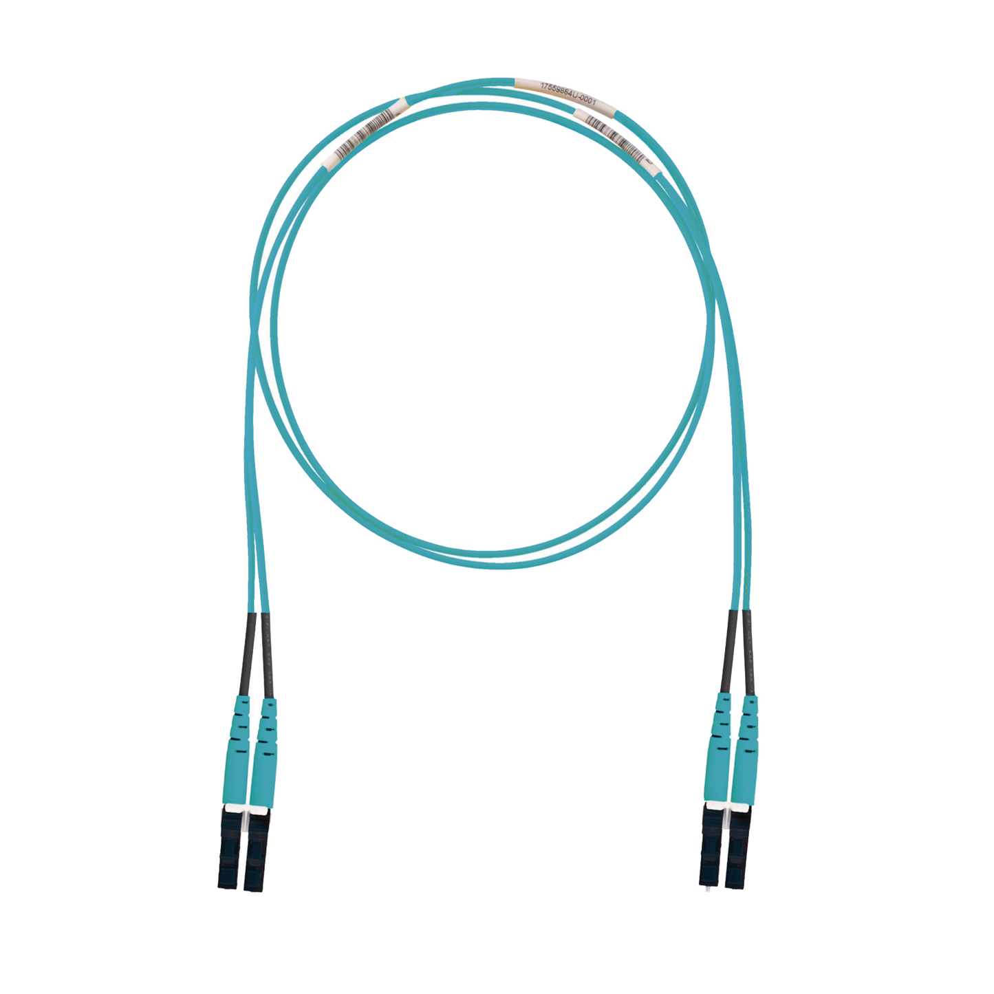 FX2ELLNLNSNM003 - Jumper de Fibra Optica Multimodo 50/125 OM3, LC-LC Duplex, LSZH (Cero Hal�genos), Color Aqua, 3 Metros (9.84 Pies)