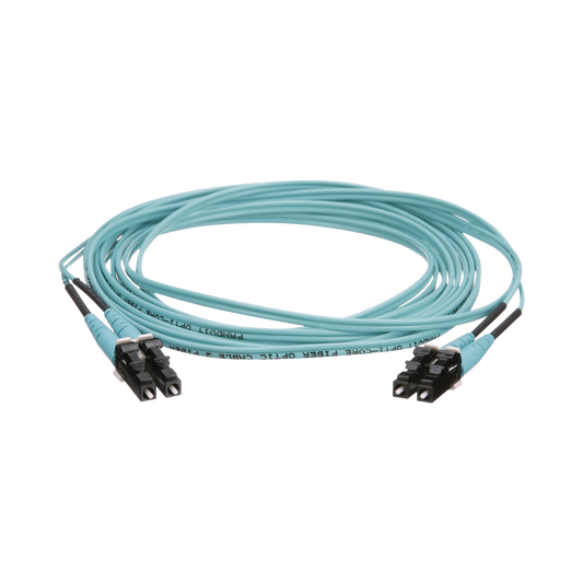 FZ2ERLNLNSNM004 - Jumper de Fibra �ptica Multimodo 50/125 OM4, LC-LC Duplex, OFNR (Riser), Color Aqua, 4 Metros (13.12 Pies)