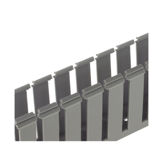 G3X3LG6 - Canaleta Ranurada de PVC sin Tapa, Tipo G, 3.25 in de Ancho, 3.12 in de Alto y 1828.8 mm de Largo, Color Gris