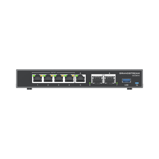 GCC6010 - 4 en 1: Firewall Nueva Generación, Router, PBX IP, Switch Gigabit de 5 Puertos (4 PoE) y 2 Puertos SFP 2.5 Gigabit