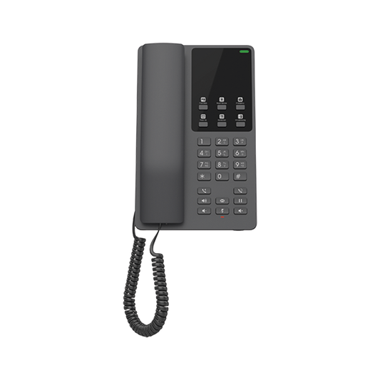 GHP621 - Teléfono IP Hotelero, 2 líneas SIP con 2 cuentas, codec Opus, IPV4/IPV6, color negro, con gestión en la nube GDMS