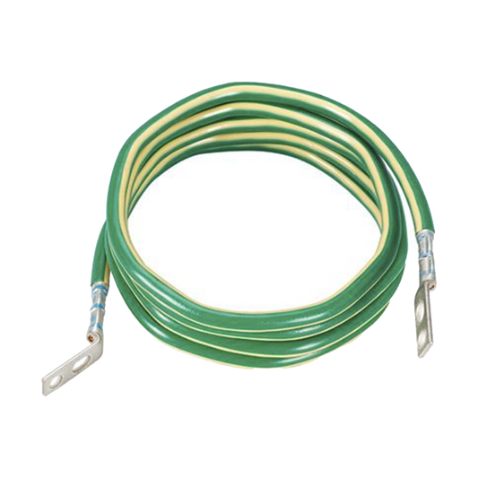 GJ6144UH - Jumper para Aterrizar Equipos, 6 AWG, con Terminal Doblada a 45 Grados, Para Conexión a Tierra y Terminal Recta Para Equipos, 3.6 m de Largo