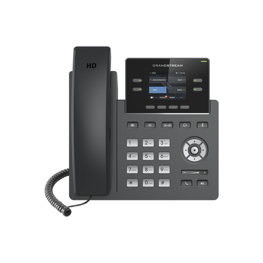 GRP-2612 Teléfono IP Grado Operador, 4 líneas SIP con 2 cuentas, pantalla a color 2.4, codec Opus, IPV4/IPV6 con gestión en la nube GDMS