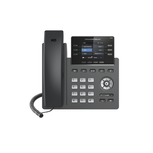 GRP-2613 Teléfono IP Grado Operador, 3 líneas SIP con 6 cuentas, puertos Gigabit,PoE,  pantalla a color 2.4, codec Opus, IPV4/IPV6 con gestión en la nube GDMS