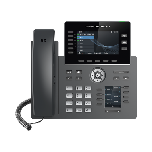 GRP-2616 Teléfono IP Wi-Fi, Grado Operador, 6 líneas SIP con 6 cuentas, pantalla a color 4.3, puertos Gigabit, Bluetooth, PoE, codec Opus, IPV4/IPV6 con gestión en la nube GDMS